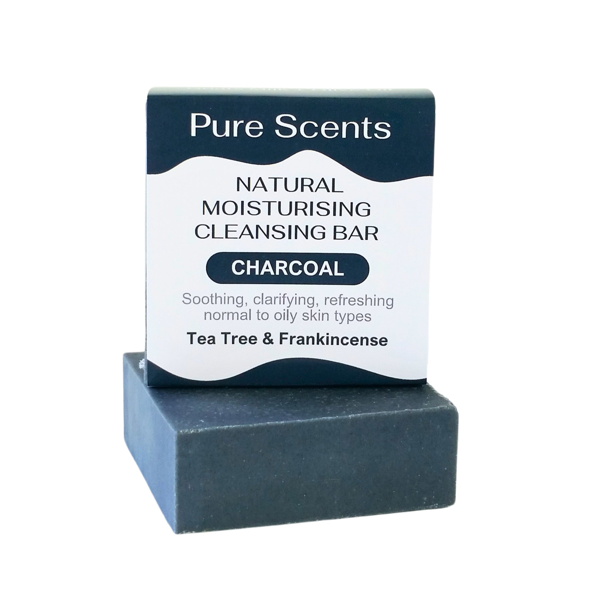 Goats Milk Charcoal Soap - Tea Tree & Frankincense Value Pack (4 Bars) - Pure Scents