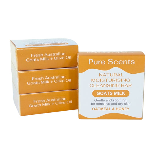 Oatmeal & Honey Goats Milk Soap Value Pack (4 Bars) - Pure Scents