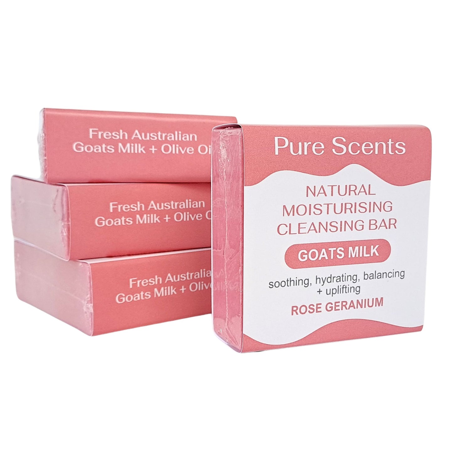 Goats Milk Soap: Rose Geranium (4 Bars) - Pure Scents