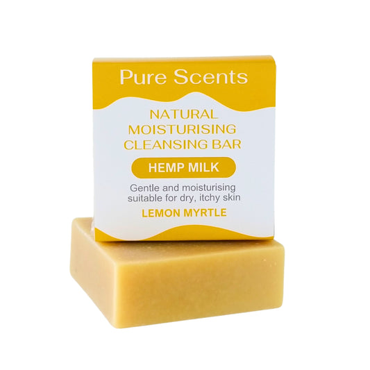 Hemp Milk Soap Bars - Australian Lemon Myrtle Value Pack (4 Bars) - Pure Scents