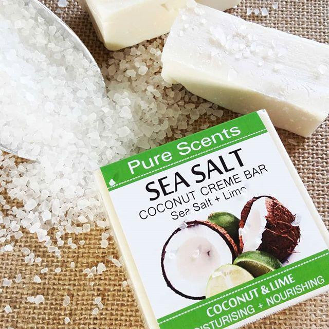 Sea Salt & Coconut Creme Soap Bars - Coconut & Lime Value Pack - Pure Scents