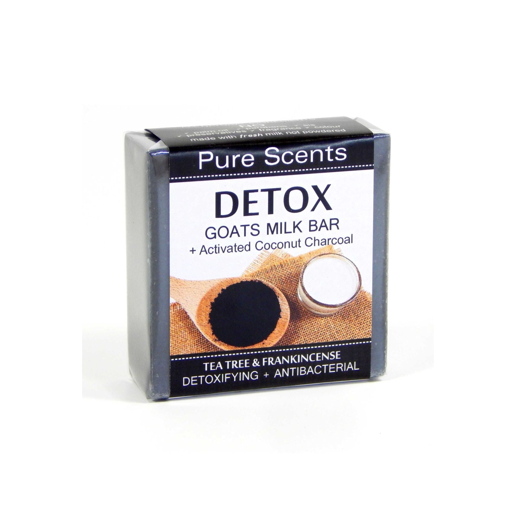 Activated Charcoal Soap - Tea Tree & Frankincense - Pure Scents