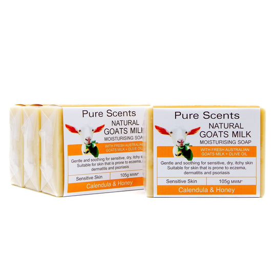 Goat Milk Soap - Calendula & Honey Value Pack 4 x 110g - Pure Scents