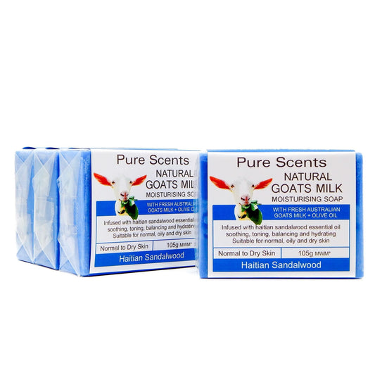Goat Milk Soap - Sandalwood Value Pack 4 x 110g - Pure Scents