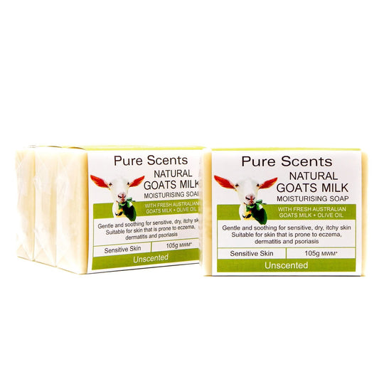 Goat Milk Soap - Unscented Value Pack 4 x 110g - Pure Scents