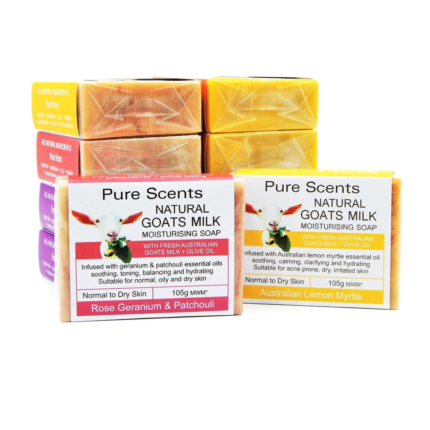 10 x Goats Milk Soaps Variety Pack - Pure Scents