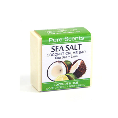 Sea Salt & Coconut Creme Soap Bar - Coconut & Lime - Pure Scents